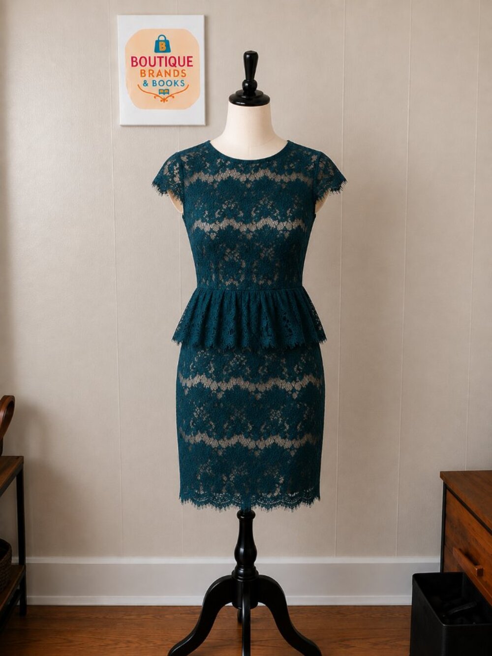 Anthropologie Maeve Elsa Teal Peplum dress NWT